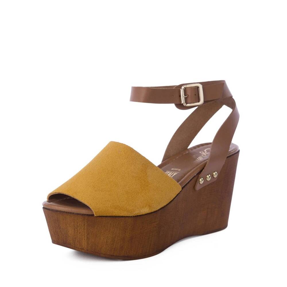 NEW SEYCHELLES women's forward wedge sandal in mustard